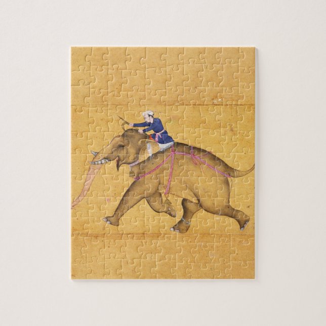 A Mahout riding an Elephant, from the Large Clive Jigsaw Puzzle (Vertical)