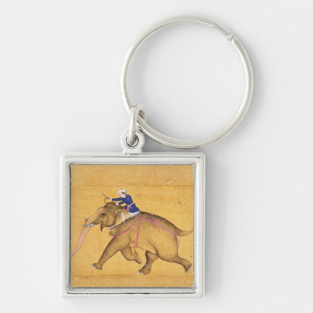 A Mahout riding an Elephant, from the Large Clive Keychain (Front)