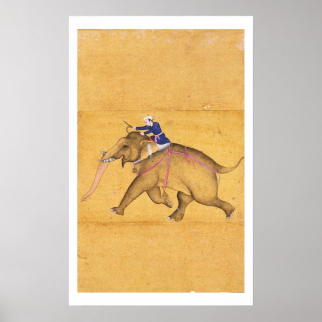 A Mahout riding an Elephant, from the Large Clive Poster (Front)