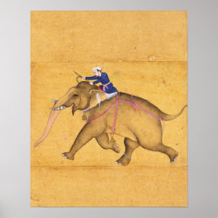 A Mahout riding an Elephant, from the Large Clive Poster