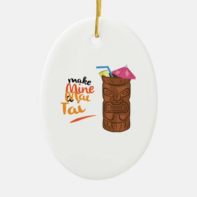 A Mai Tai Ceramic Ornament (Front)