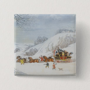 A Mail in Deep Snow 2 Inch Square Button