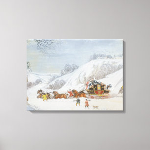 A Mail in Deep Snow Canvas Print