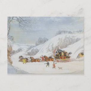 A Mail in Deep Snow Postcard