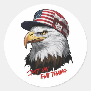 A majestic bald eagle, proudly embodying American  Classic Round Sticker