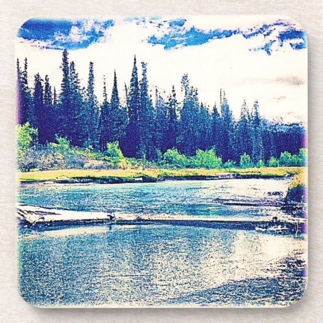 A Majestic Canadian Wilderness Forest. Buy Now Coaster (Front)