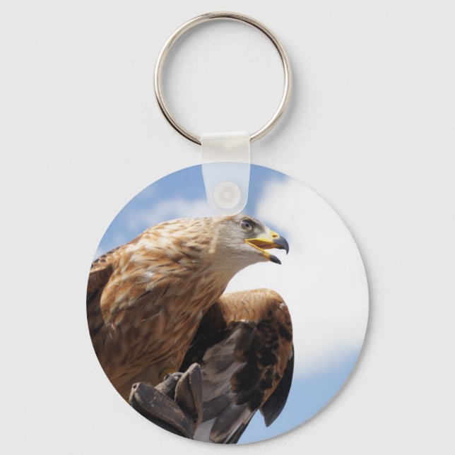 A majestic golden eagle keychain (Front)