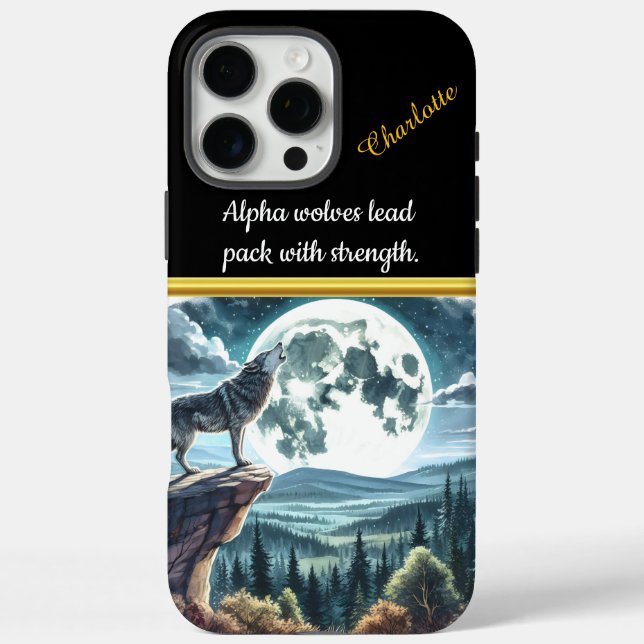 A majestic wolf howls under a glowing moonlight Case-Mate iPhone case (Back)