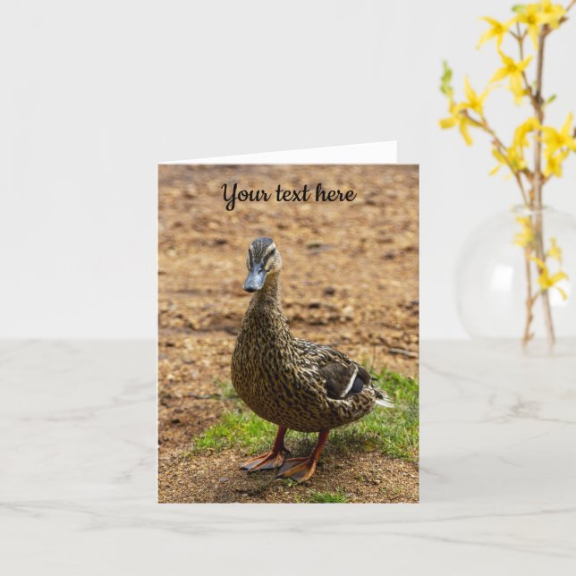 A Mallard Duck Greeting card (Yellow Flower)