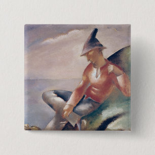A Man 2 Inch Square Button