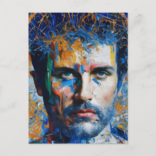 A Man AI Generated Painting Postcard (Front)