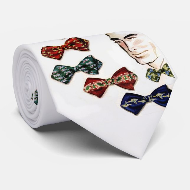 a man and his bowties print  tie (Rolled)