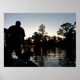 A man and his dog on the Bayou Poster