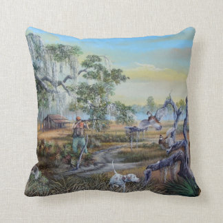 A man and his dog...Southern Style. Throw Pillow