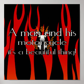 A man and his motorcycle poster