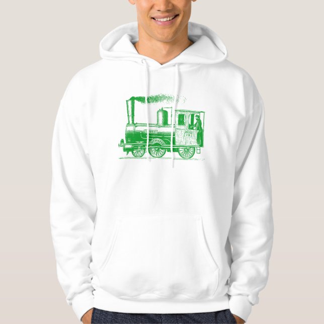 A Man and His Train - Grass Green Hoodie (Front)