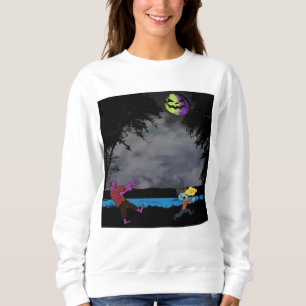 A man chased by zombies sweatshirt