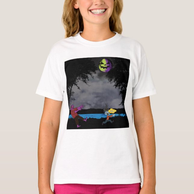 A man chased by zombies T-Shirt (Front)