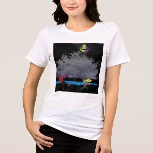 A man chased by zombies Tri-Blend shirt