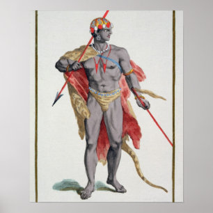 A Man from the Caribbean, 1780 (coloured engraving Poster