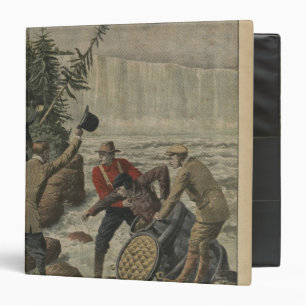 A man in a barrel crossing the Niagara Falls Binder