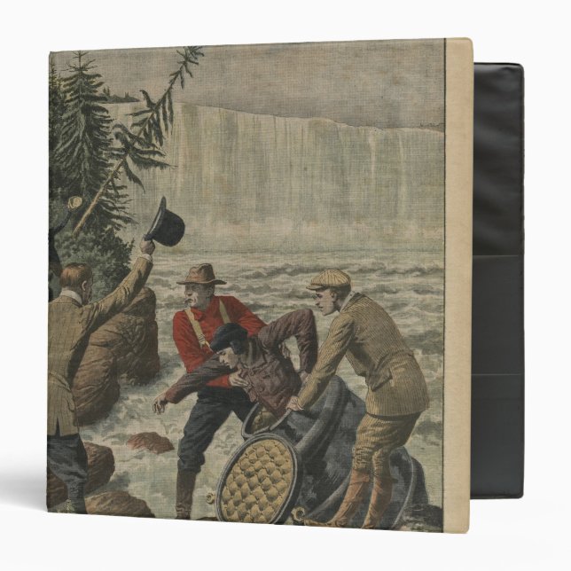 A man in a barrel crossing the Niagara Falls Binder (Front/Inside)