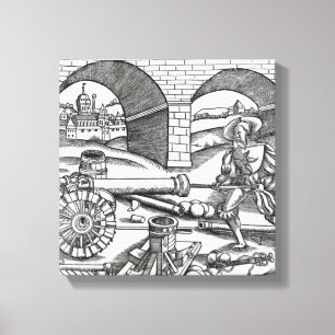 A Man loading a cannon Canvas Print