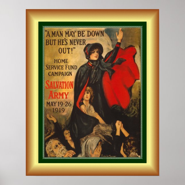"A Man May Be Down But He's Never Out!" ~ 1919 ~ Poster (Front)