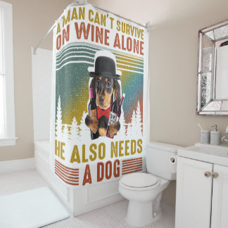 A Man Need Him Dachshund Dog And Wine In Quarantin