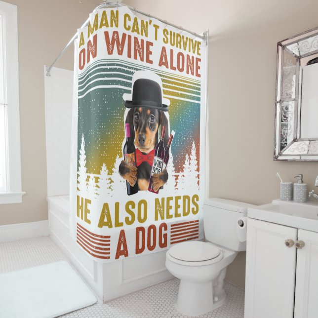 A Man Need Him Dachshund Dog And Wine In Quarantin (In Situ)