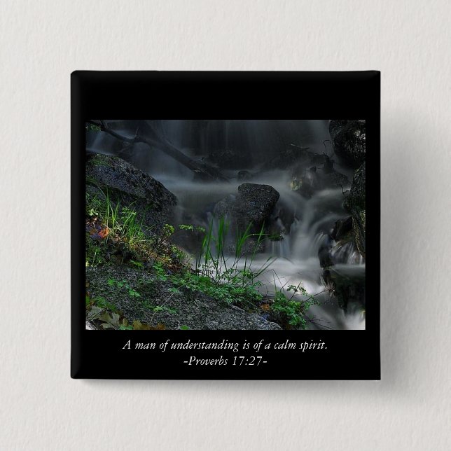 A man of understanding is of a calm spirit... pin (Front)