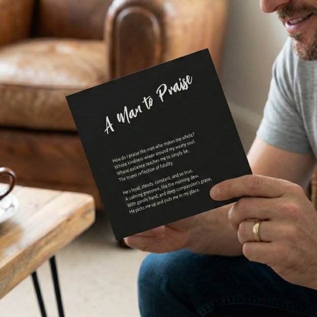 "A Man to Praise" Sentimental  Holiday Card ( "A Man to Praise" Sentimental Holiday Card with Heartfelt Poem)