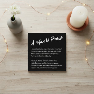 "A Man to Praise" Sentimental Square Business Card