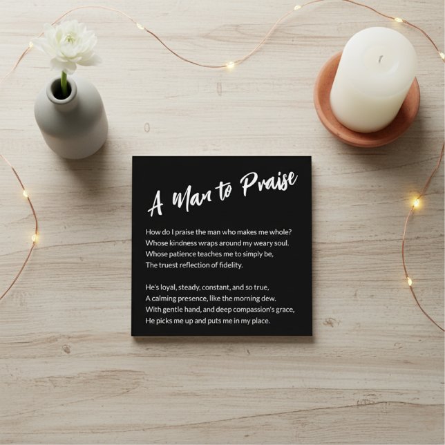 "A Man to Praise" Sentimental  Square Business Card ("A Man to Praise" Sentimental Square Business Card)