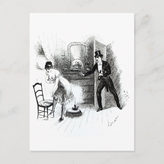 A man visiting a prostitute postcard (Front)