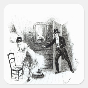 A man visiting a prostitute square sticker