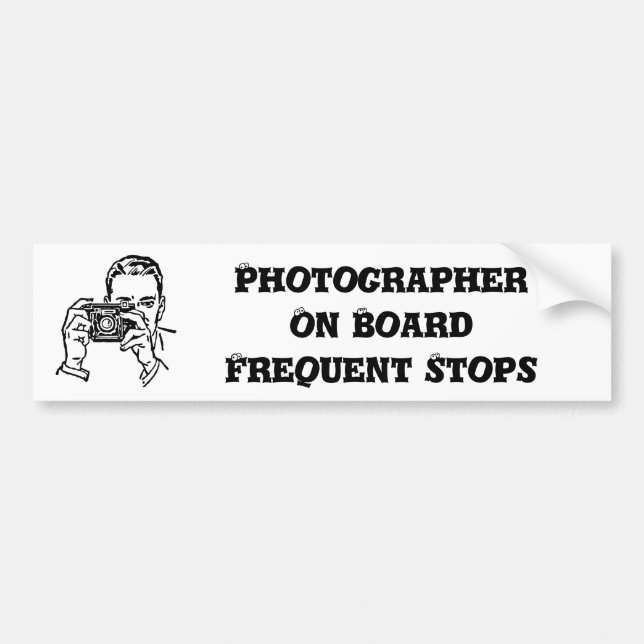 A Man w/Camera Photographer Bumper Sticker (Front)