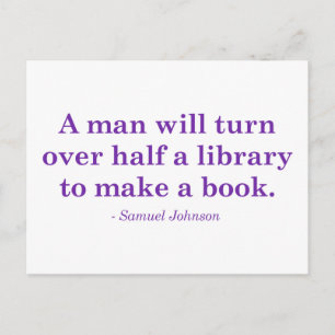 A Man Will Turn Over Half A Library Postcard