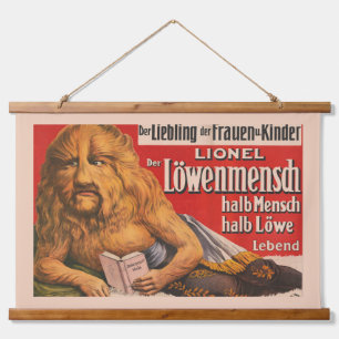 A Man With Lions Head Reading Shakespeare, 1913. Hanging Tapestry