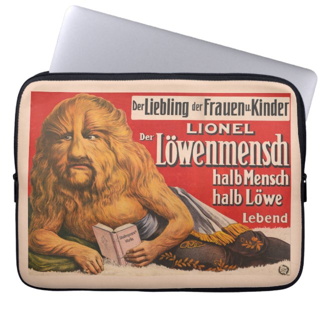 A Man With Lions Head Reading Shakespeare, 1913. Laptop Sleeve (Front)