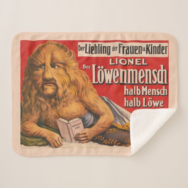 A Man With Lions Head Reading Shakespeare, 1913. Sherpa Blanket (Front (Horizontal))