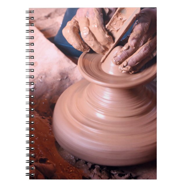 A man works in a pottery pot, Safi, Morocco Notebook (Front)
