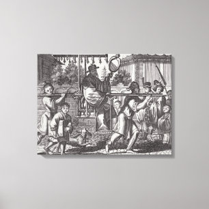 A Mandarin in a Sedan Chair, illustration from a d Canvas Print