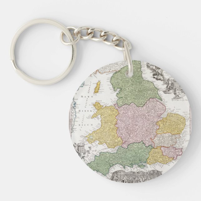A Map of England | 1760 Keychain (Front)