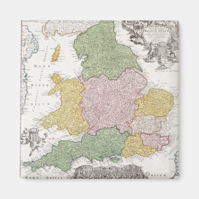 A Map of England | 1760 Magnet (Front)