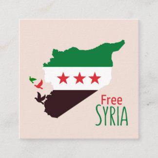 A map of Syria featuring the Revolution Flag Enclosure Card