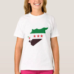 A map of Syria featuring the Revolution Flag T-Shirt