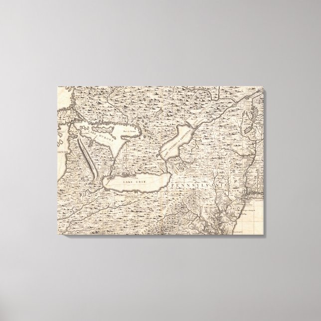 A Map of the British Empire in America Sheet 6 Canvas Print (Front)