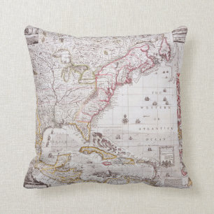 A Map of the British Empire in America Throw Pillow