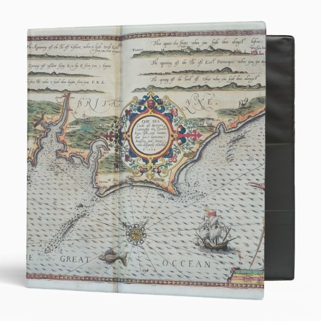 A Map of the coastline of Brittany, 1588 Binder (Front/Inside)